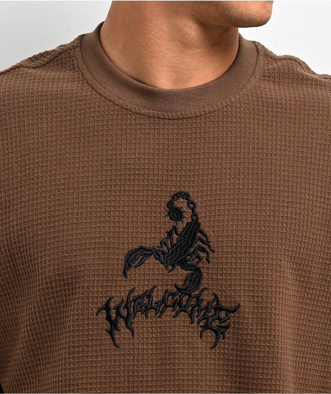 Welcome Stinger Brown Waffle Knit T-Shirt