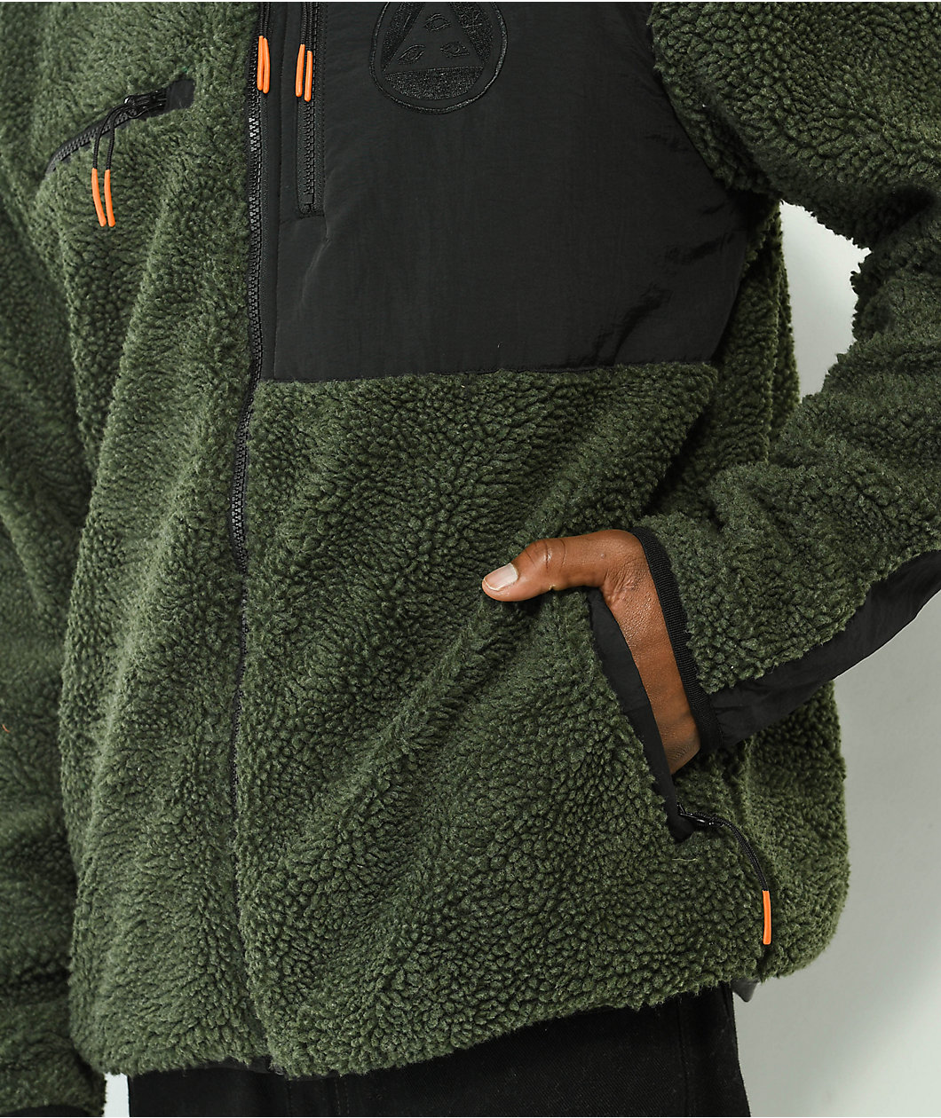 Welcome Vertex Dark Green Sherpa Jacket
