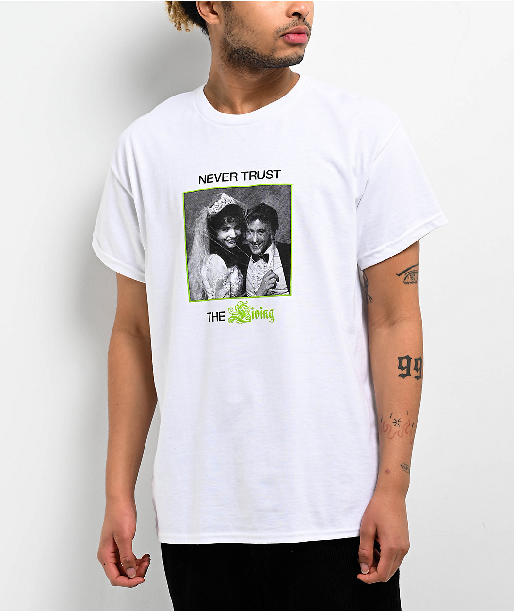 Welcome x Beetlejuice Never Trust The Living White T-Shirt