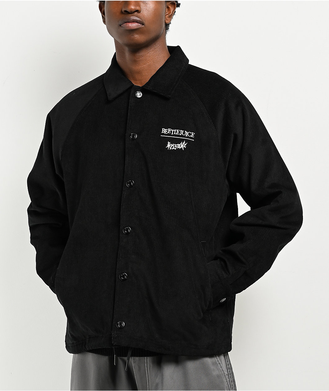 Welcome x Beetlejuice Sandworm Black Corduroy Jacket