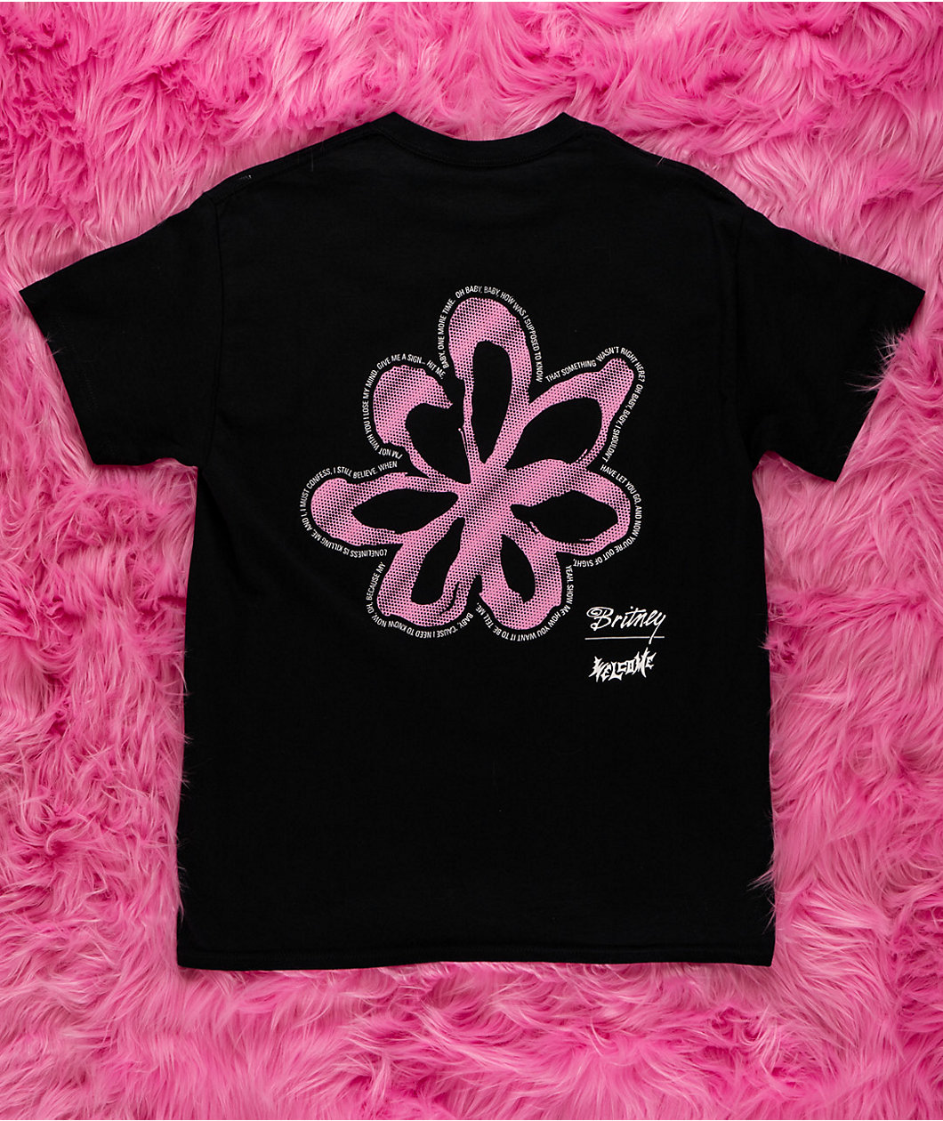 Welcome x Britney Spears Flower Black T-Shirt