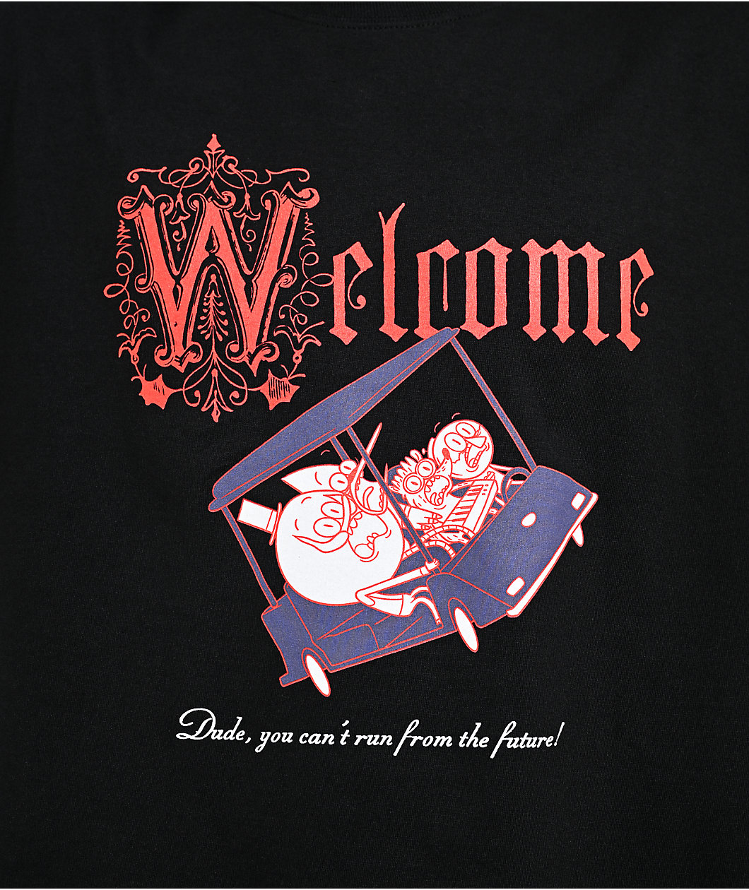 Welcome x Regular Show Golf Cart Black T-Shirt