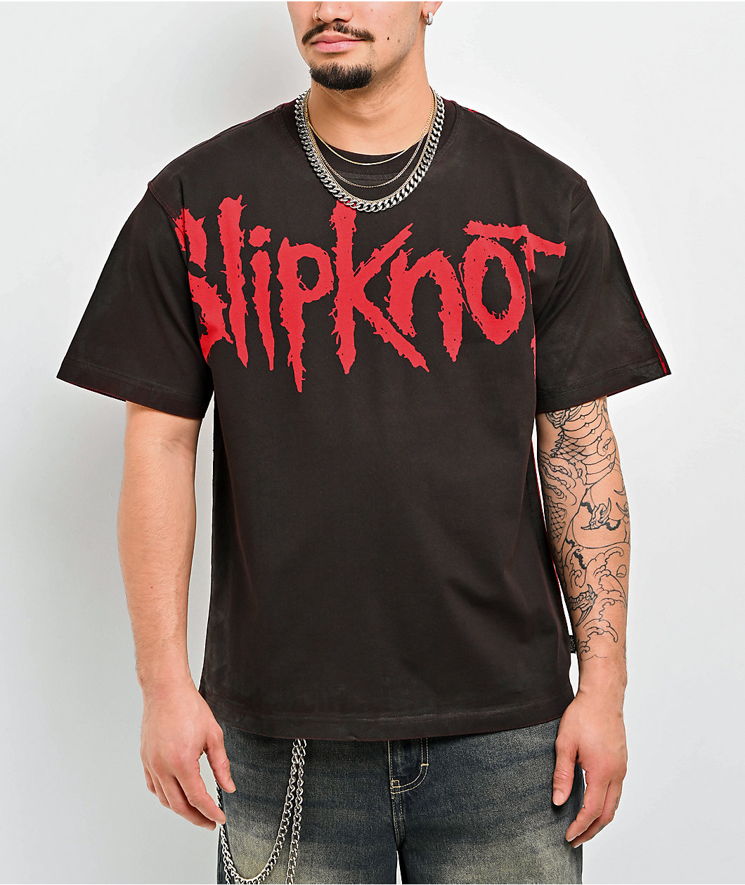 Welcome x Slipknot Barcode Brown Wash T-Shirt