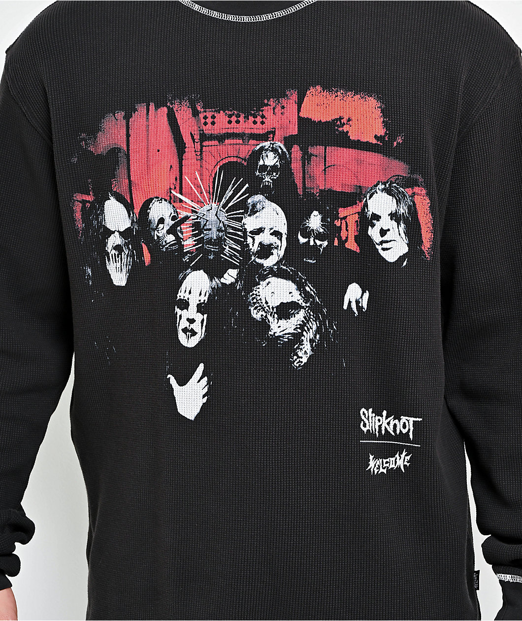 Welcome x Slipknot Contrast Stitch Black Thermal Long Sleeve T-Shirt