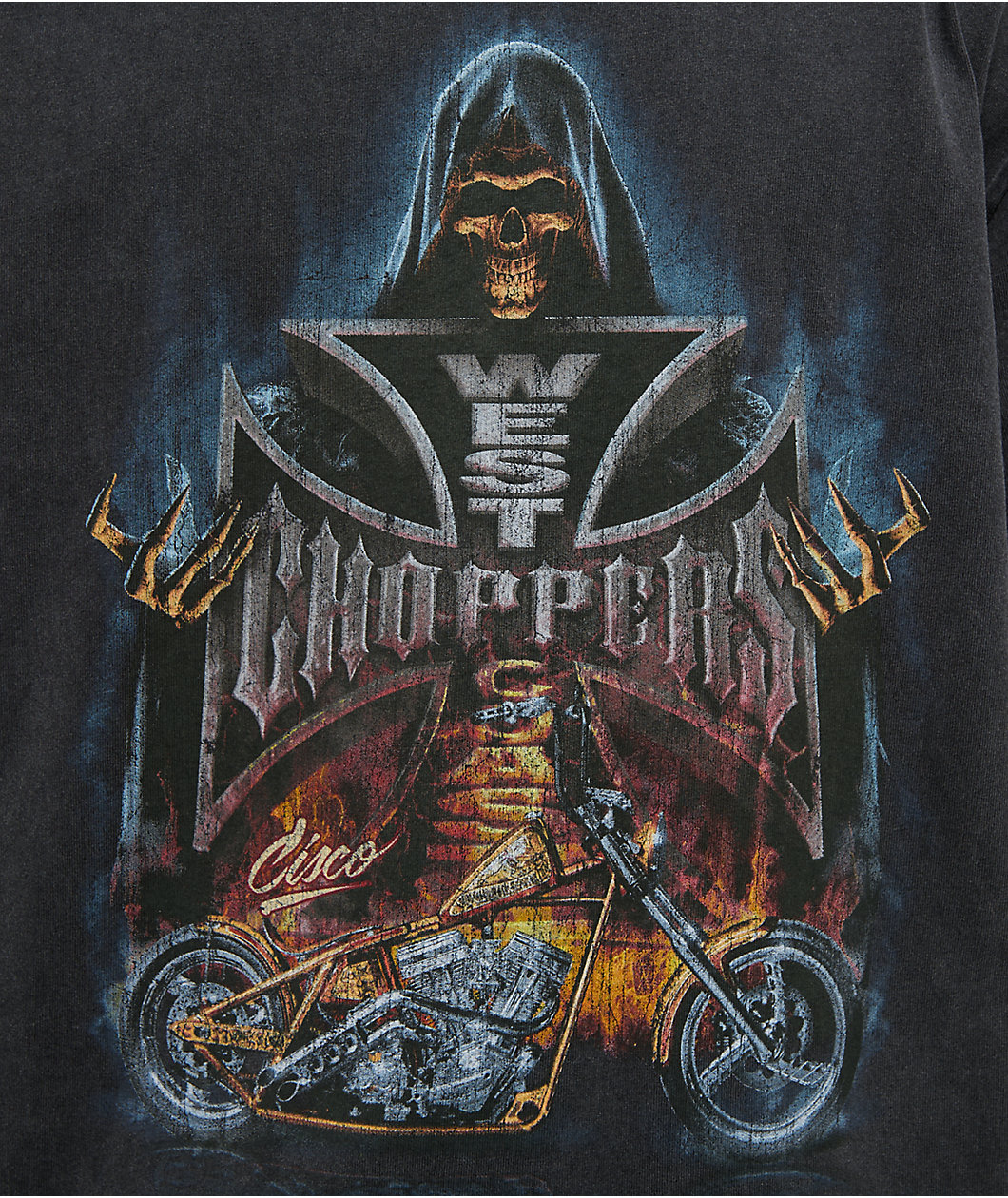 West Coast Choppers Grim Reaper Black Wash T-Shirt
