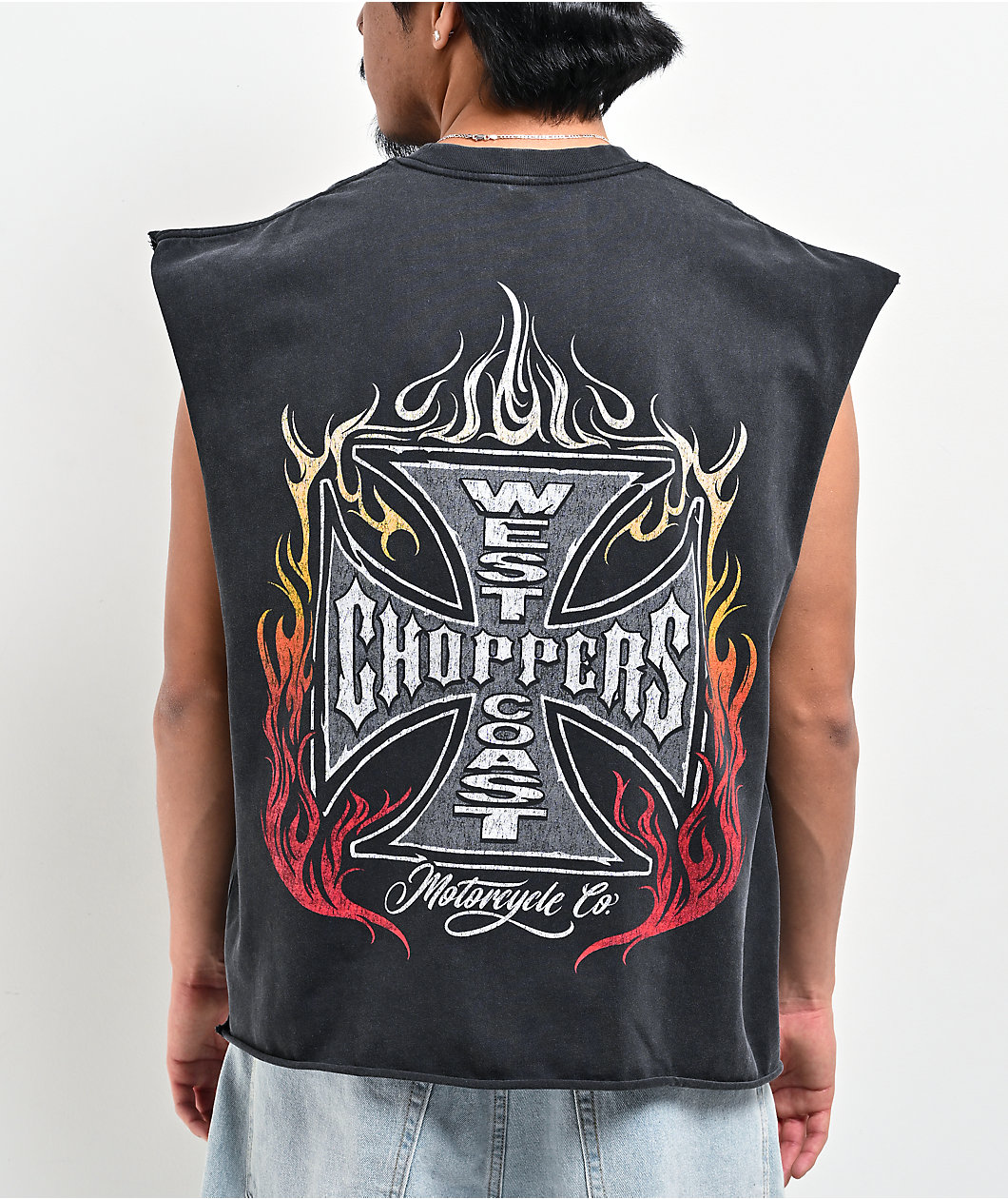 West Coast Choppers Inferno Black Wash Tank Top