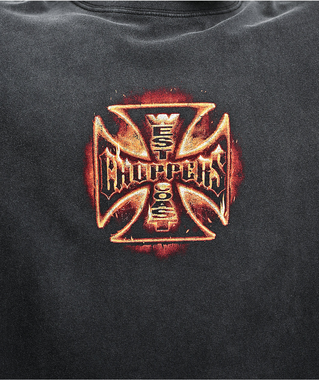 West Coast Choppers Logo Artifact Black Wash T-Shirt