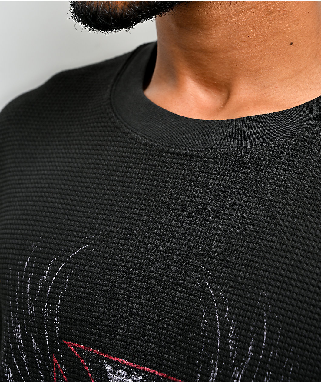West Coast Choppers Rebel Wings Black Wash Thermal Long Sleeve T-Shirt