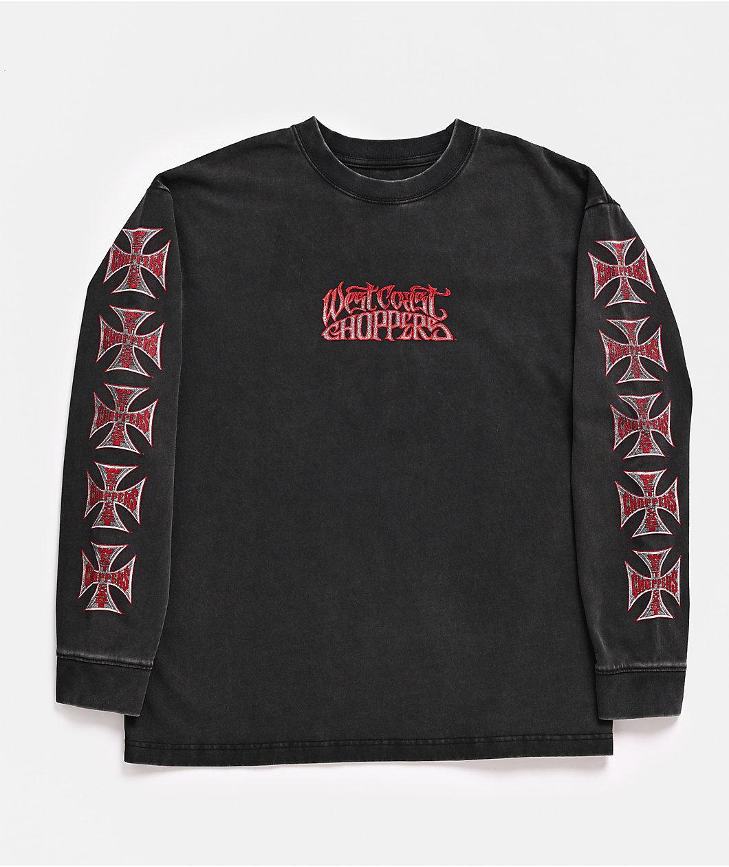 West Coast Choppers Spades Black Wash Long Sleeve T-Shirt