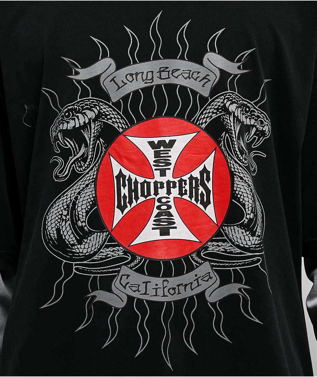 West Coast Choppers Symmetry Black & Grey 2fer Long Sleeve T-Shirt