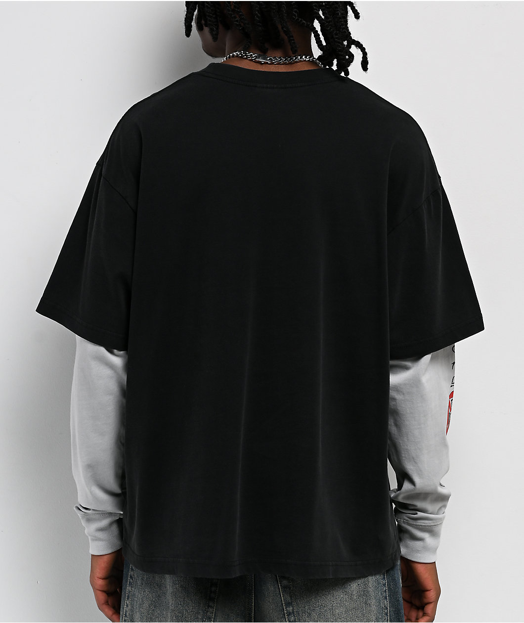 West Coast Choppers Symmetry Black & Grey 2fer Long Sleeve T-Shirt