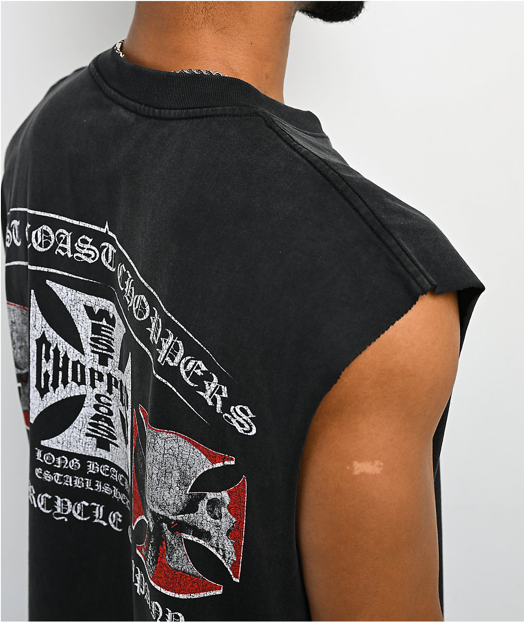 West Coast Choppers Triple Threat Black Wash Tank Top