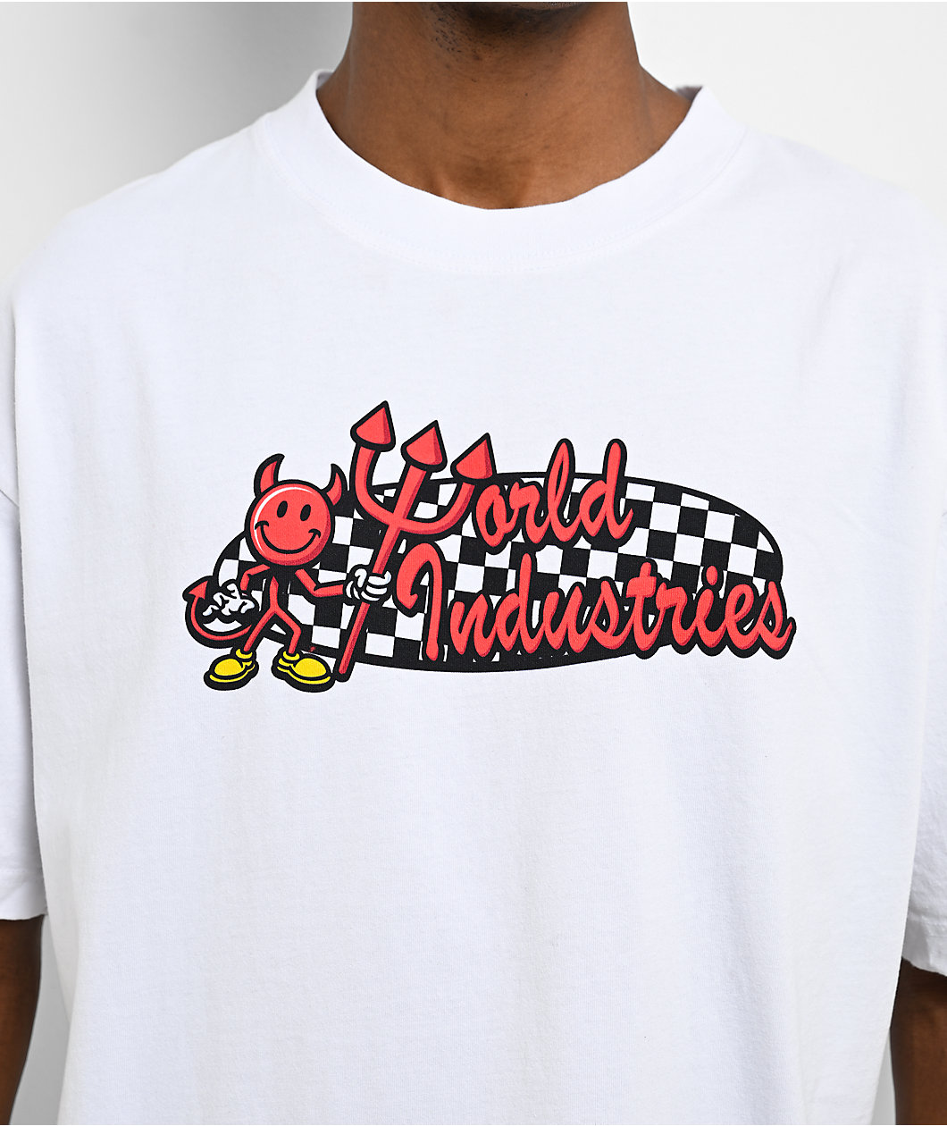 World Industries Oval Checkerboard White T-Shirt