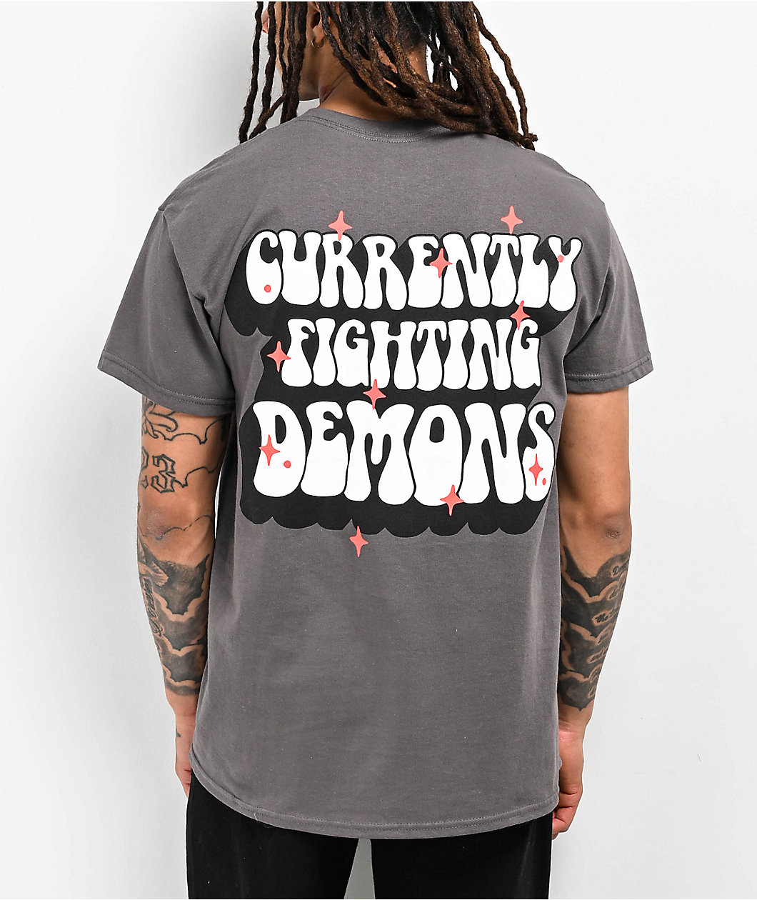 XPLR Currently Fighting Demons Charcoal T-Shirt 