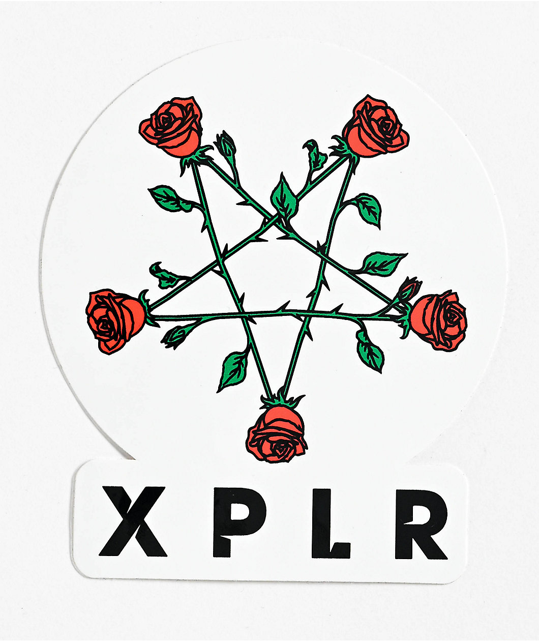 XPLR Pentagram Rose Sticker