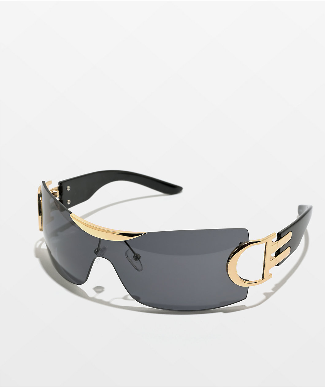 Y2K Black & Gold Oversized Sunglasses