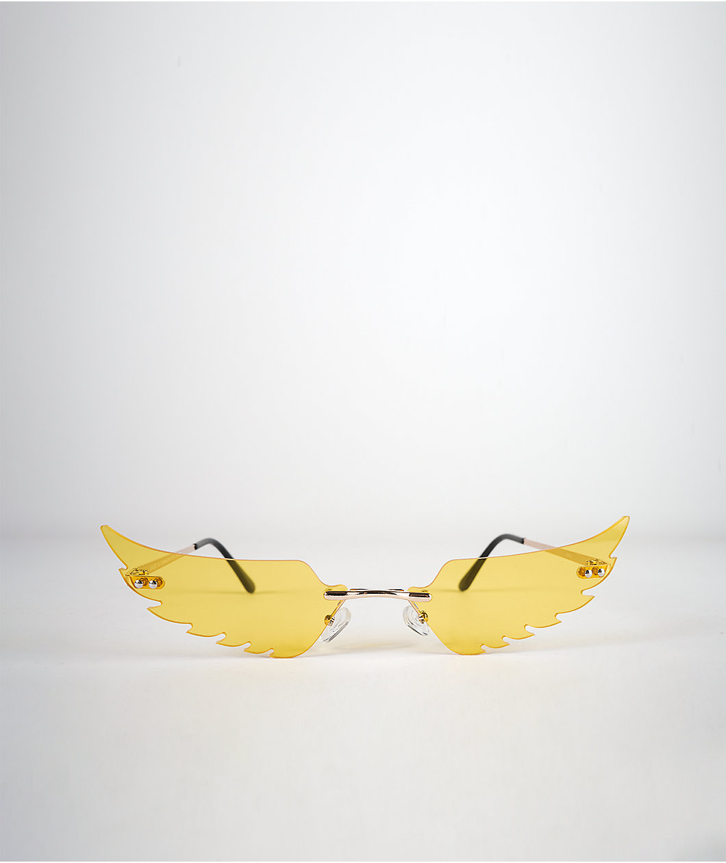 Yellow Cut-Out Wing Sunglasses