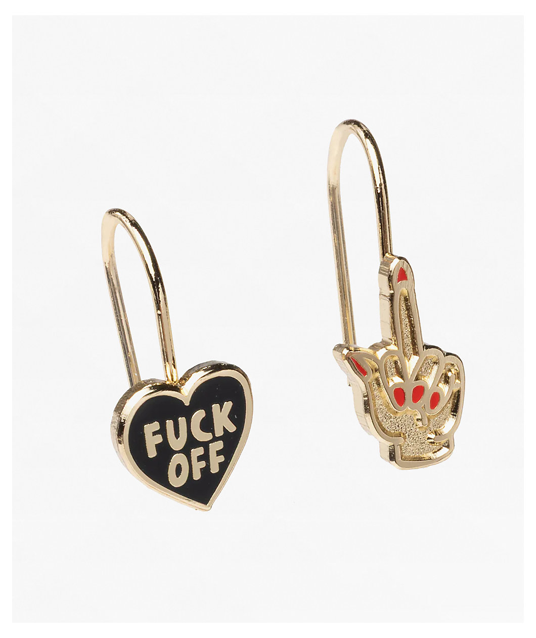 Yellow Owl Workshop F*ck Off Heart & Middle Finger Earrings