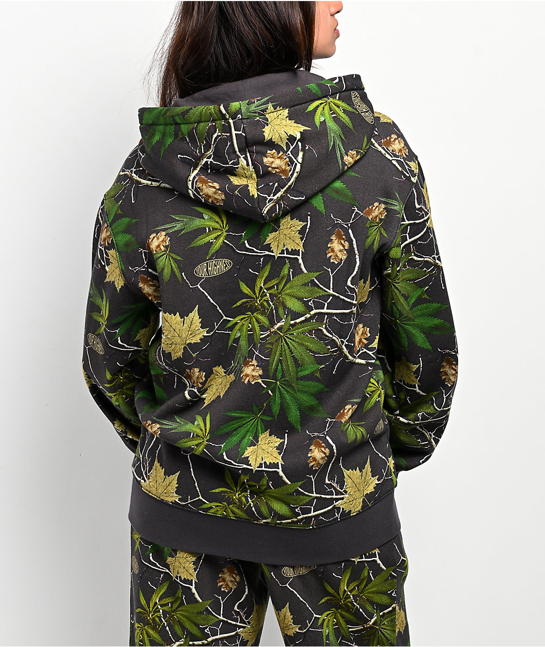 Your Highness Backwoods Camo Rhinestone Zip Hoodie
