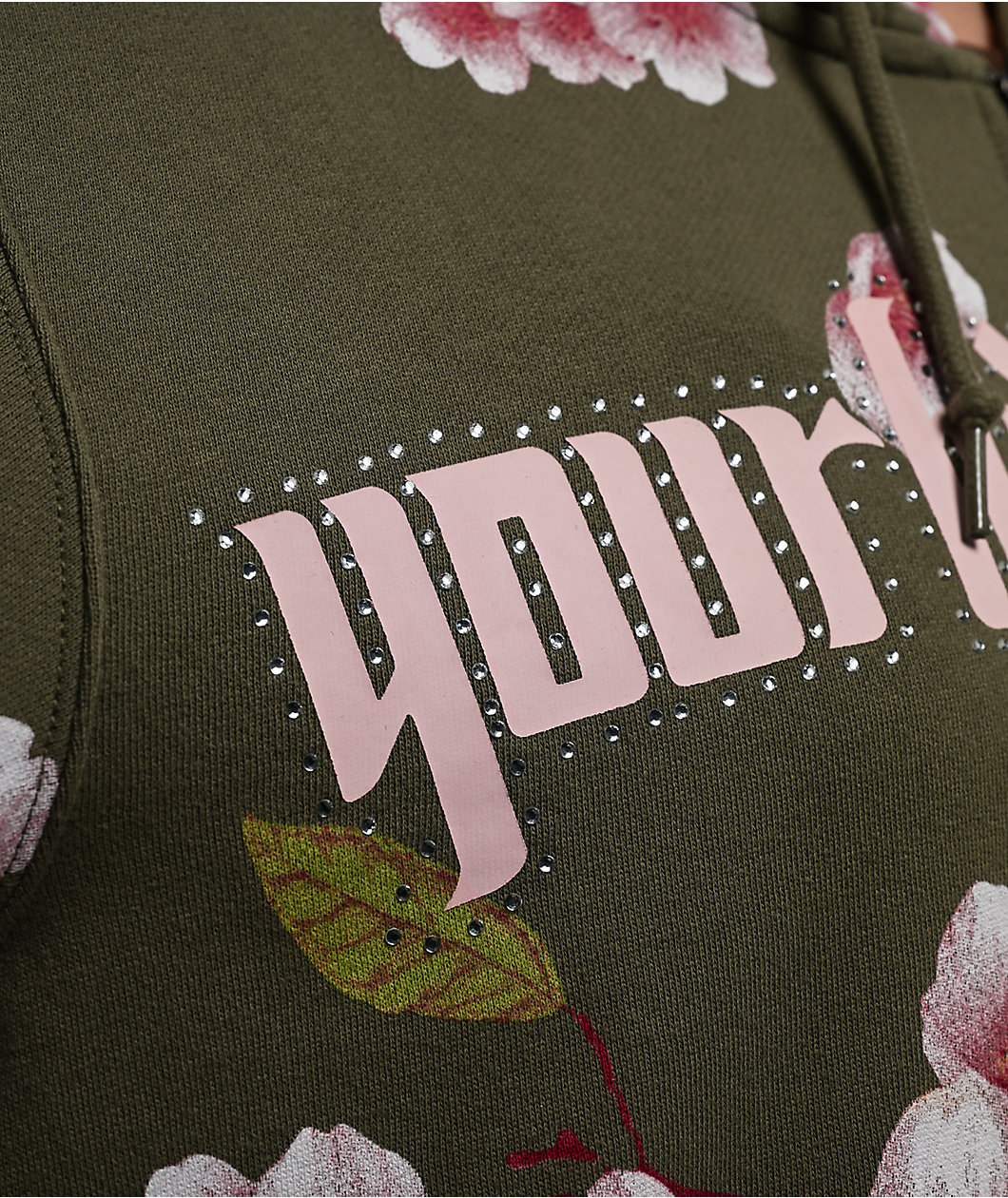 Your Highness Cherry Blossom Green Zip Hoodie