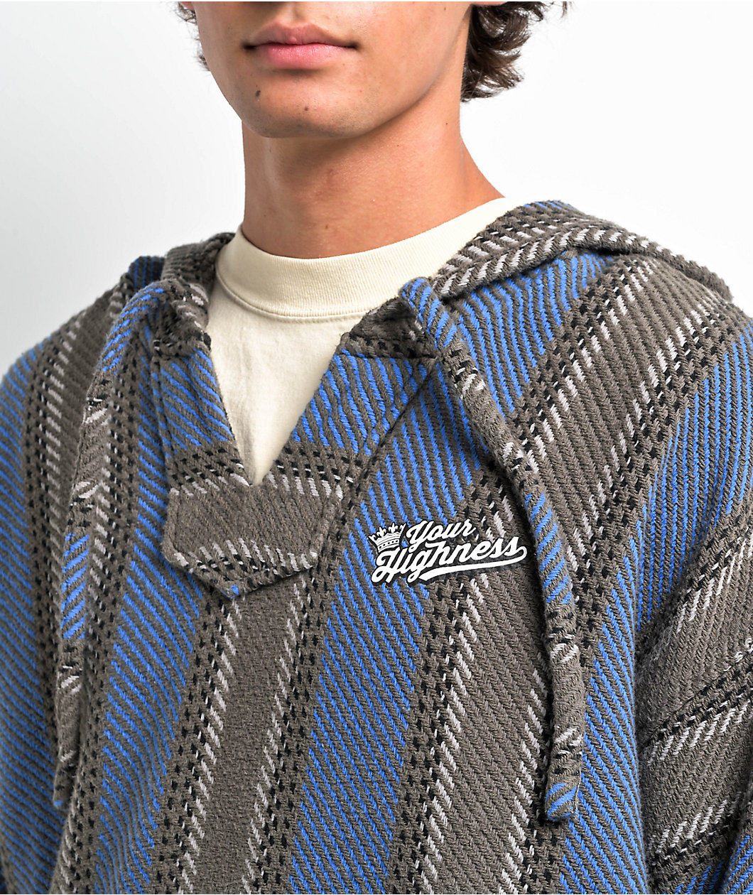 Your Highness Hempleaf Blue & Grey Baja Hoodie