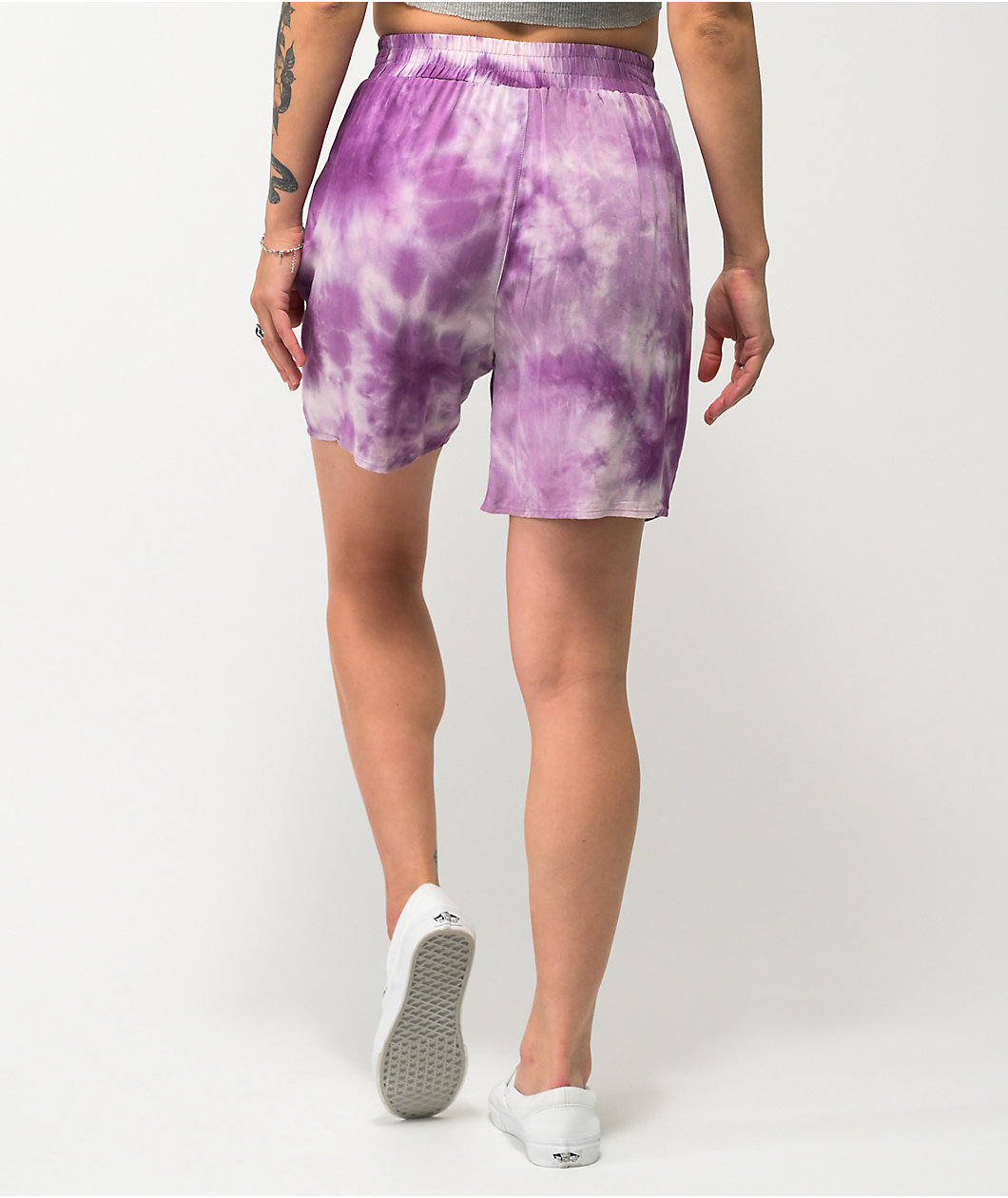Your Highness Nowhere To Go Purple Tie Dye Shorts