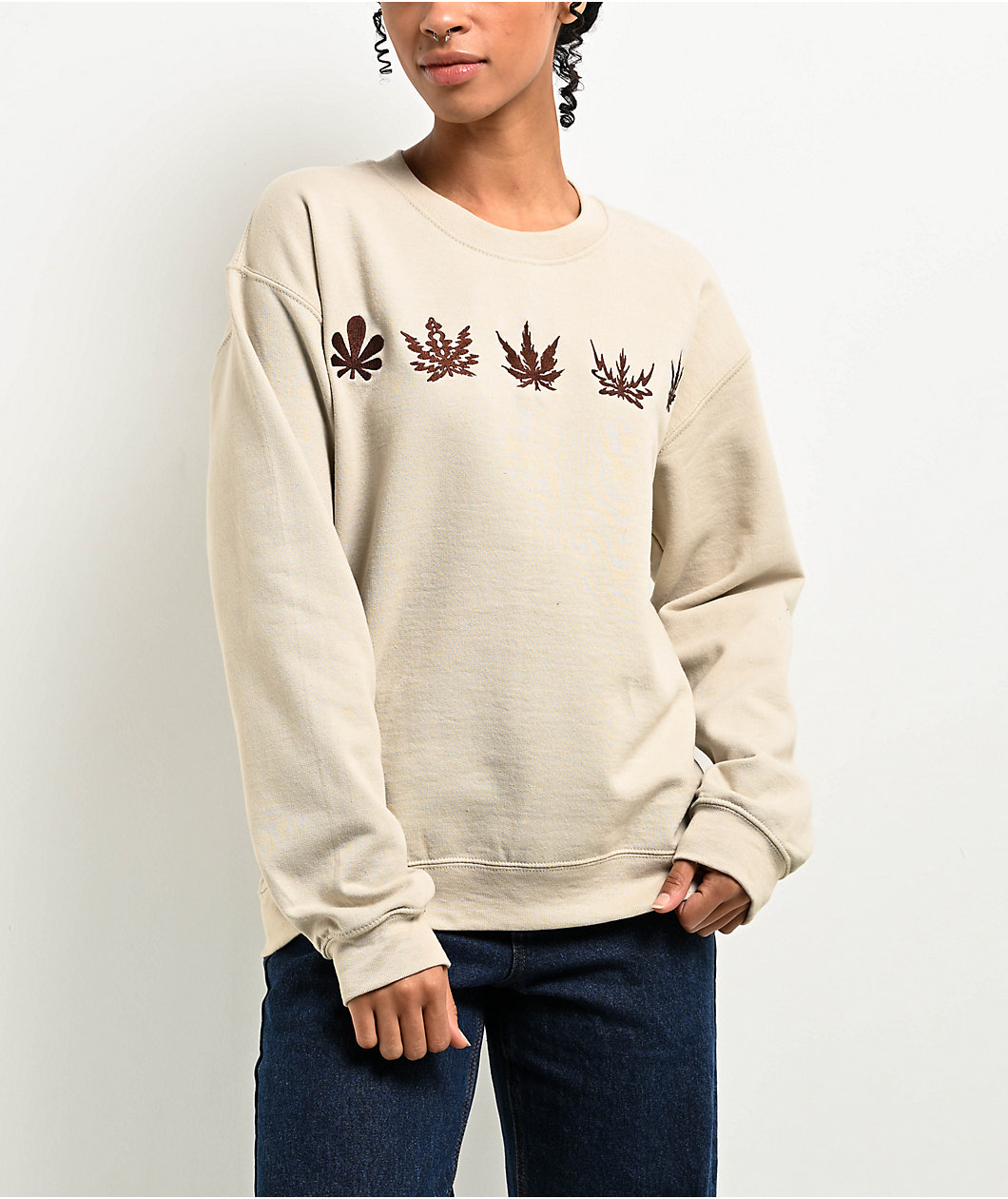 Your Highness Plant Network Beige Crewneck Sweatshirt