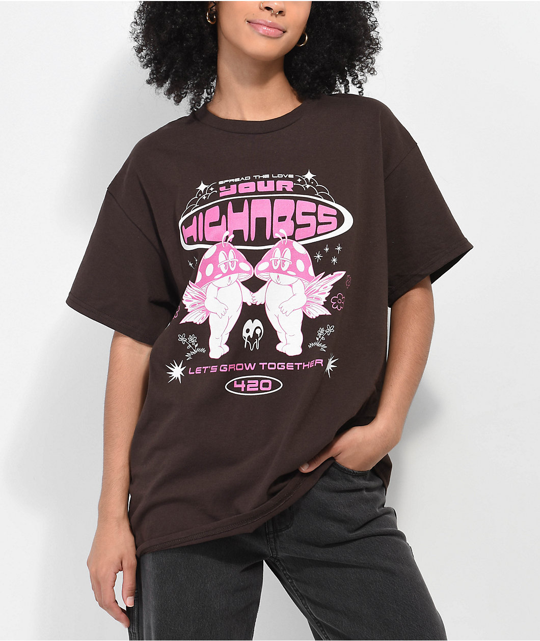 Your Highness Spread The Love Brown T-Shirt