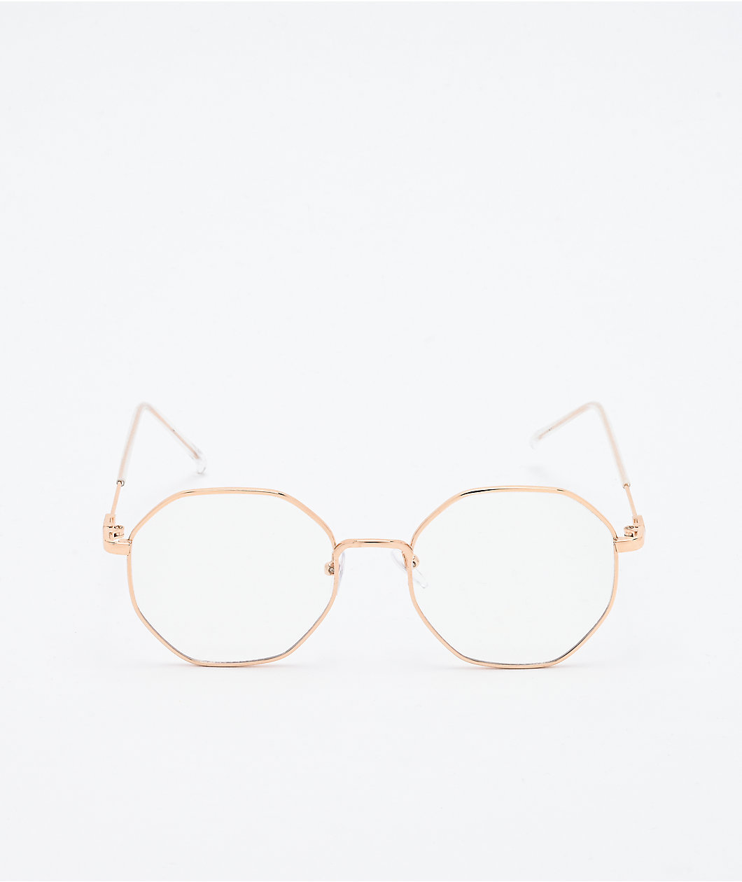 Zeb Gold & Clear Hexagon Sunglasses