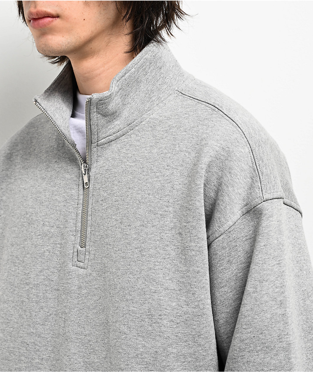 Zine Athletic Grey Quarter Zip Sweatshirt