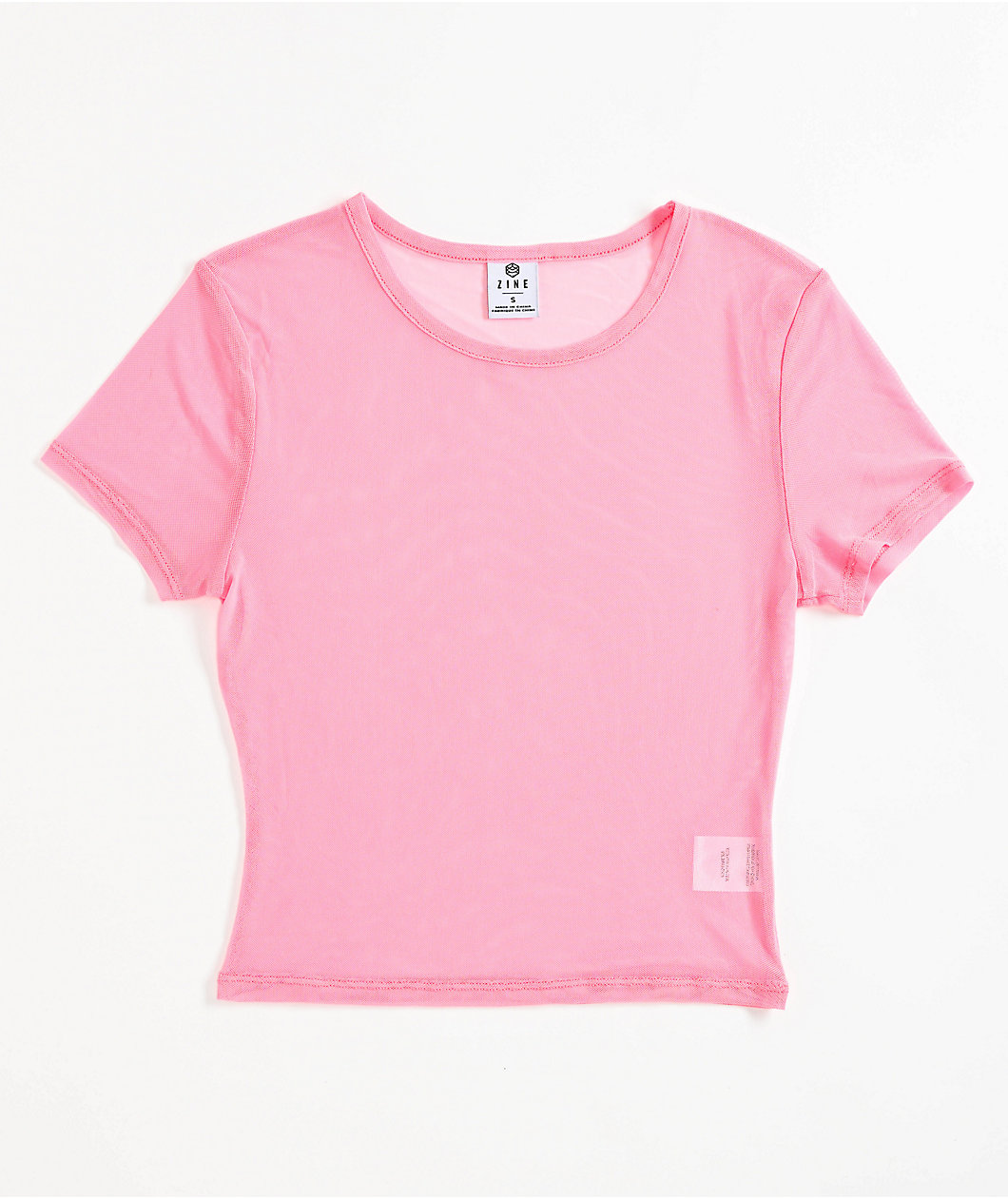 Zine Cashie Pink Mesh Crop T-Shirt