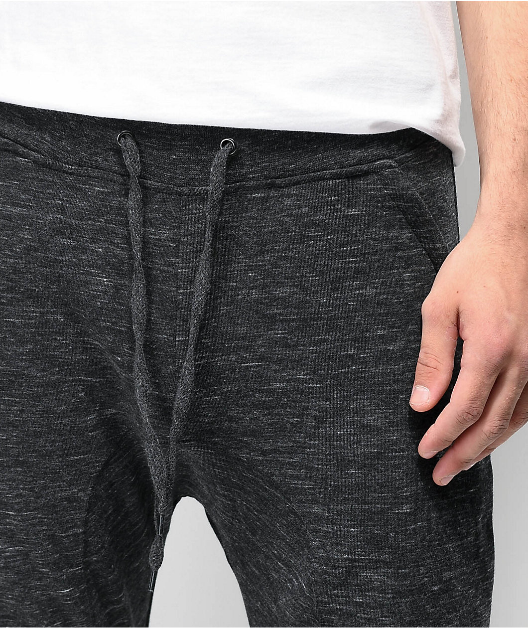 Zine Cover Solid Knit Charcoal Jogger Sweatpants