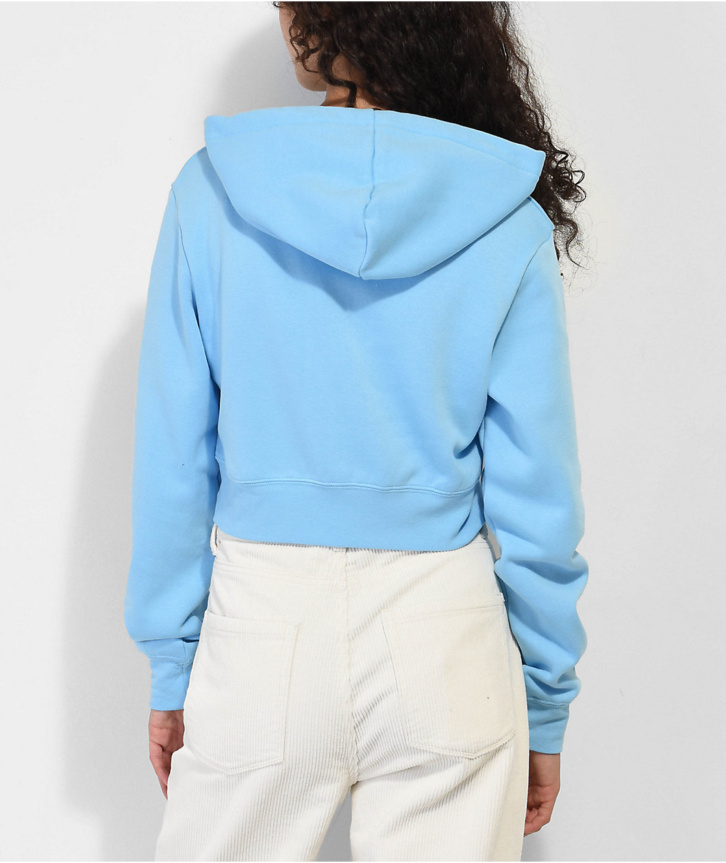 Zine Kya Blue Crop Zip Hoodie