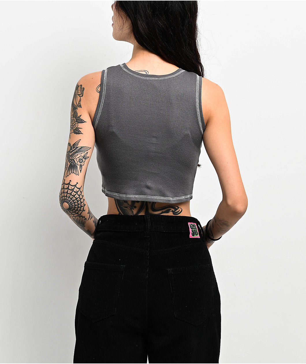 Zine Sunney Grey Crop Tank Top