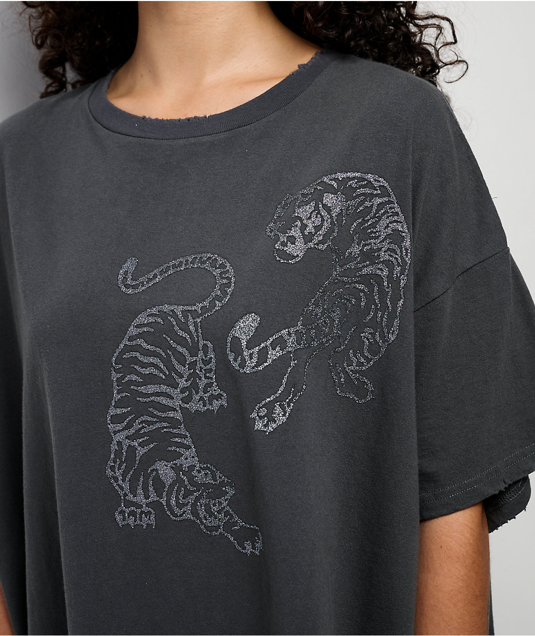 Zutter Glitter Tiger Grey T-Shirt