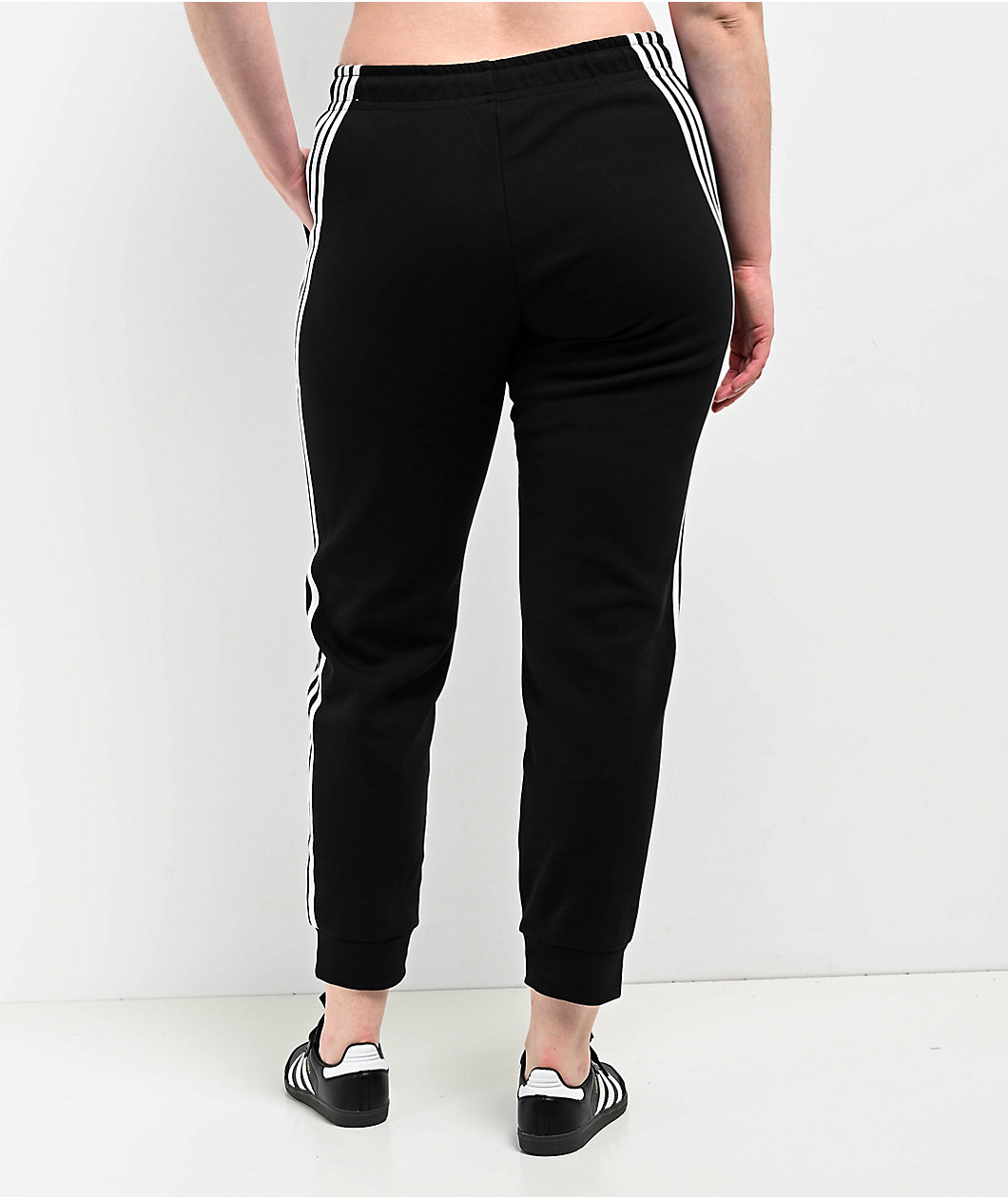 adidas 3 Stripe Black Fleece Jogger Sweatpants