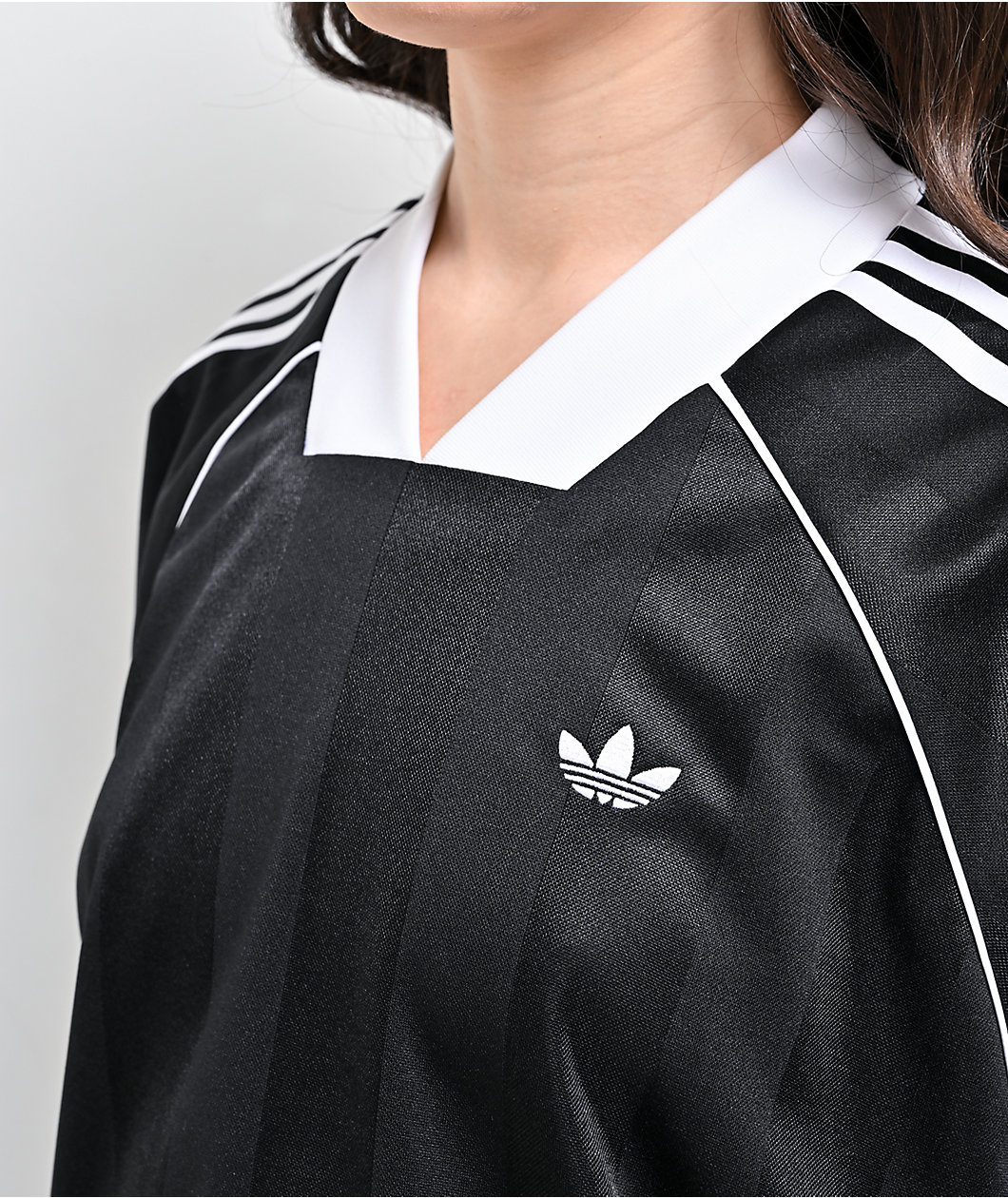 adidas 3 Stripe Black Soccer Jersey