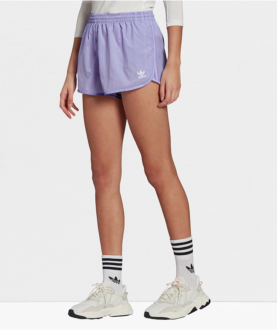 adidas 3-Stripes Light Purple Track Shorts