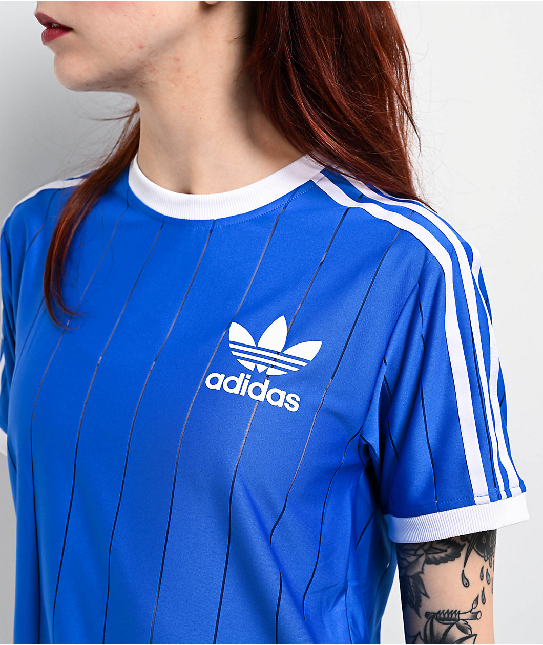 adidas Adicolor 3-Stripes Pinstripe Blue T-Shirt