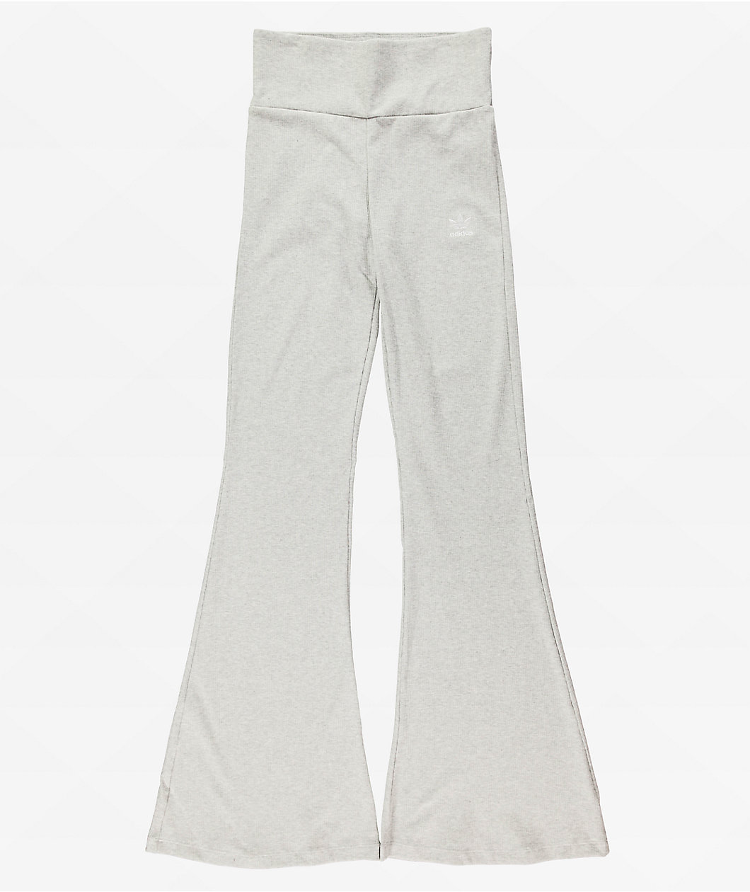 adidas Essentials Grey Ribbed Flare Pants