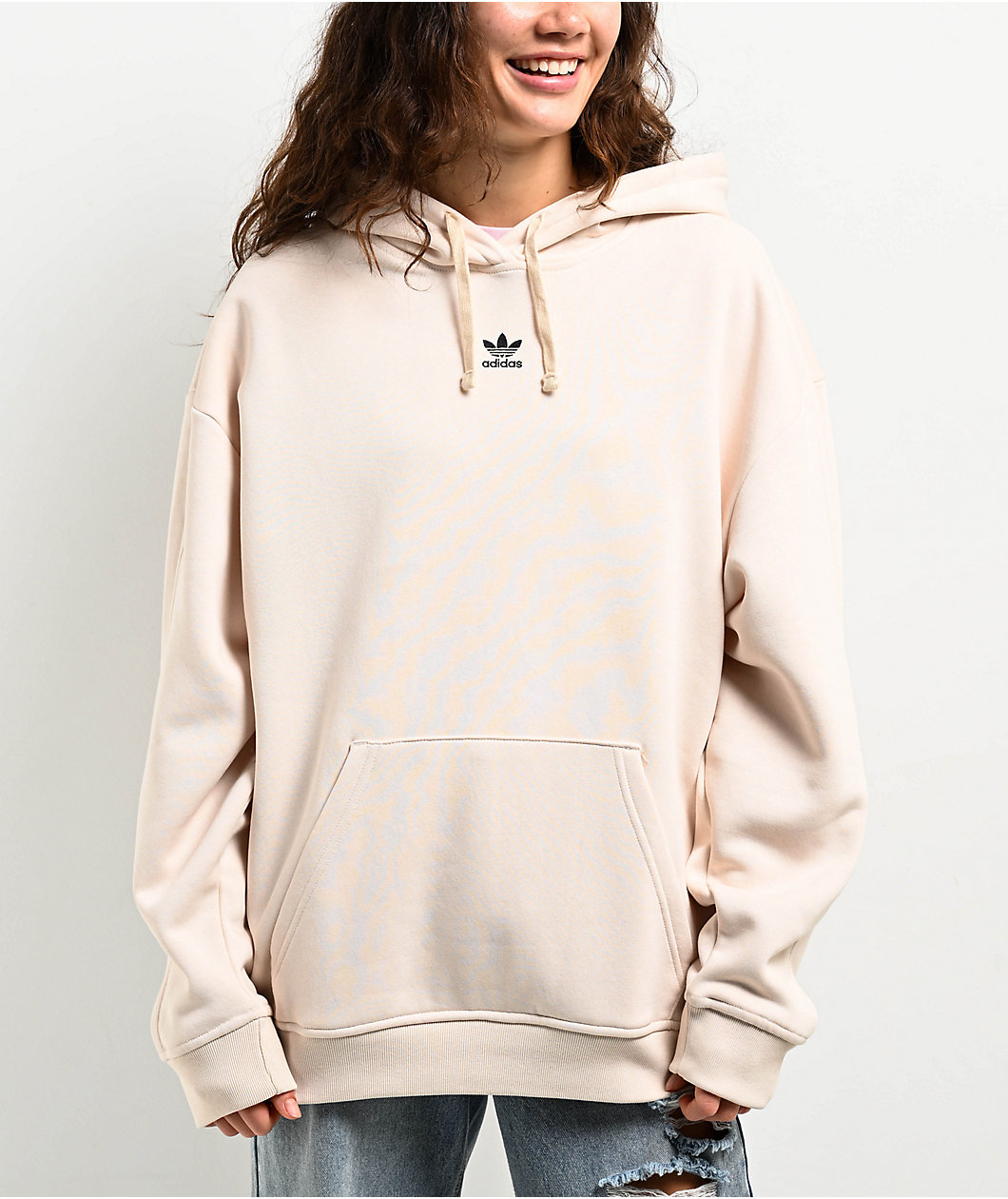 adidas Essentials Oversized Crème Hoodie