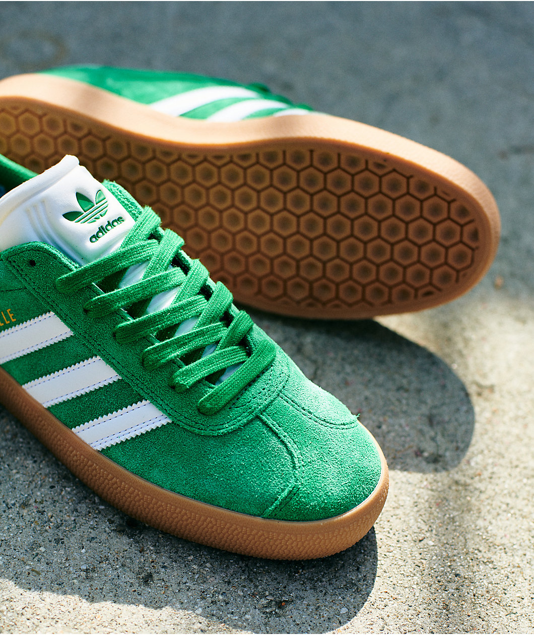 adidas Gazelle ADV Green, White & Gum Shoes