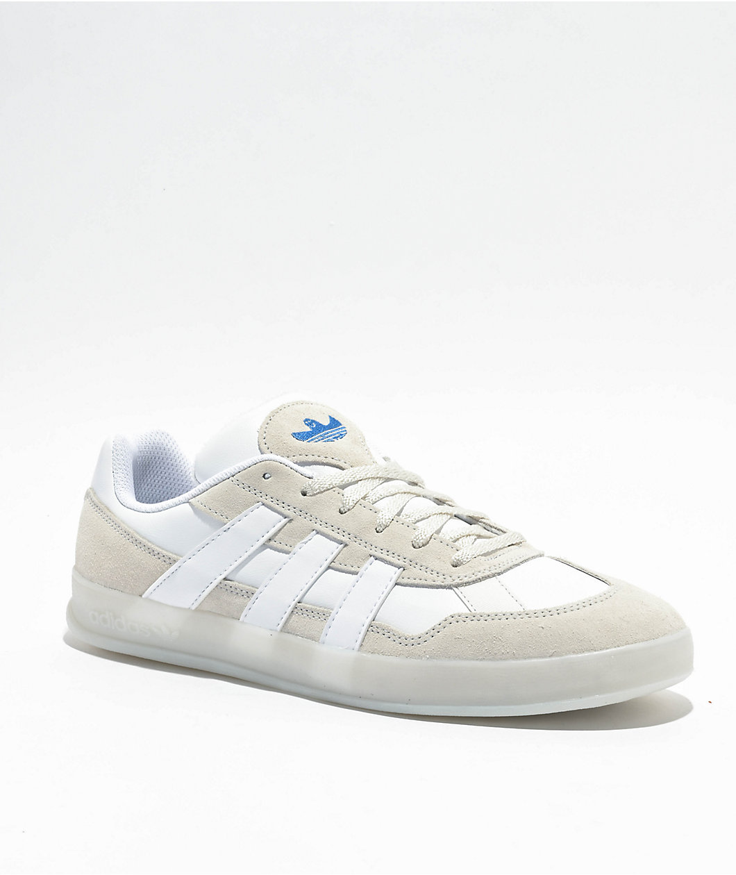 adidas Gonzales Aloha Super Crystal White & Blue Bird Skate Shoes