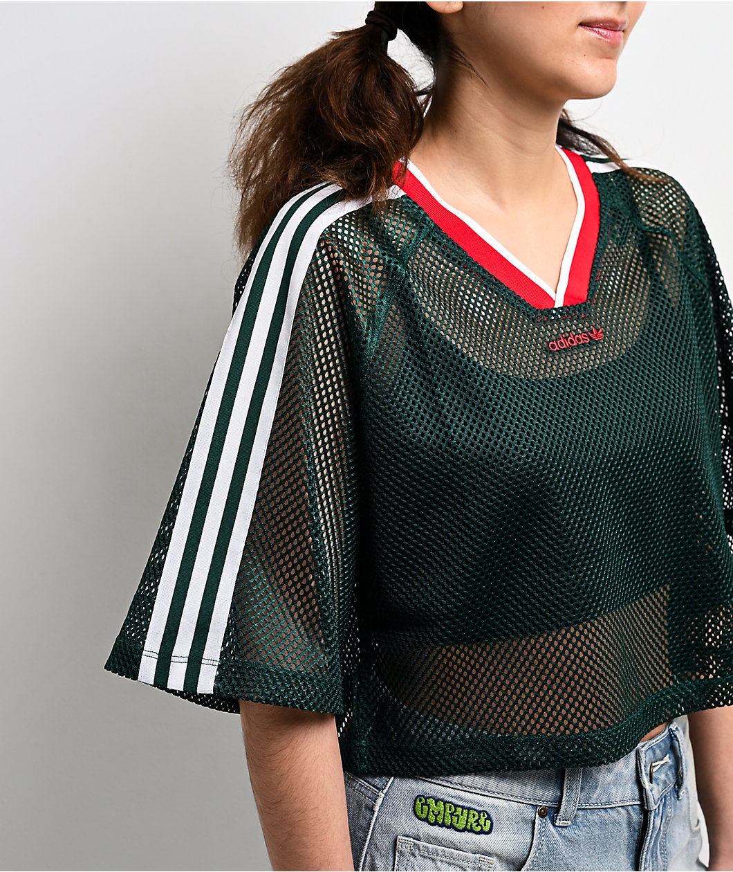 adidas Green Crop Mesh Jersey
