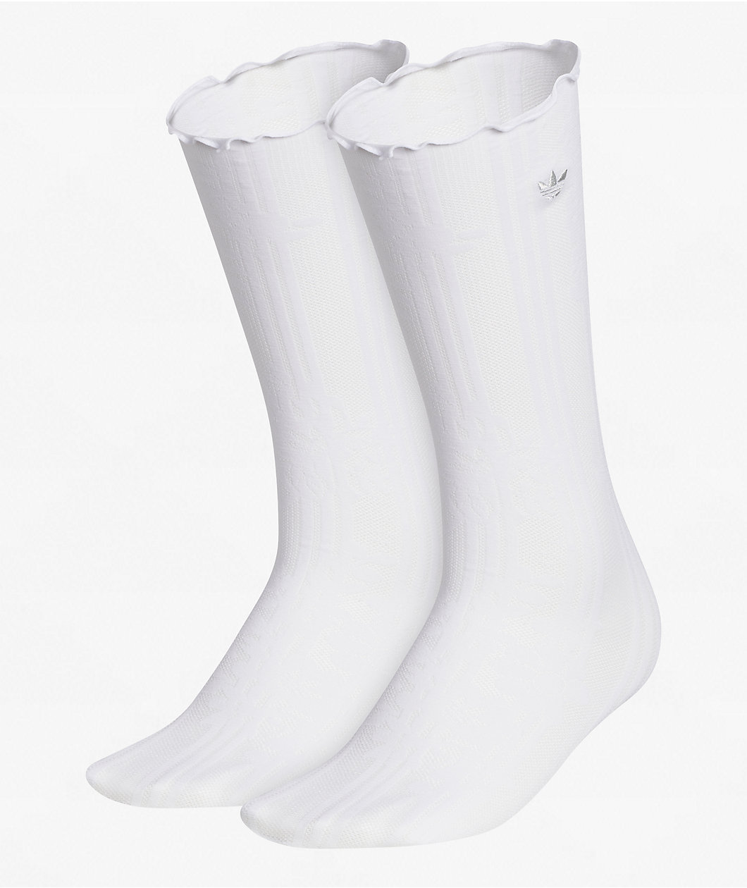 adidas Lace Ruffle 3 Pack White Crew Socks