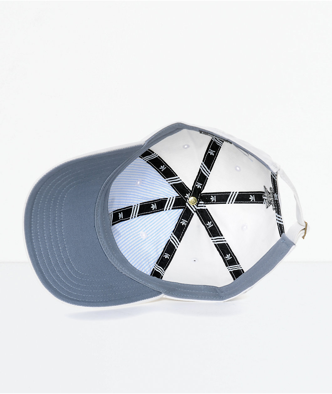 adidas Men's Trefoil Curved Bill White Strapback Hat