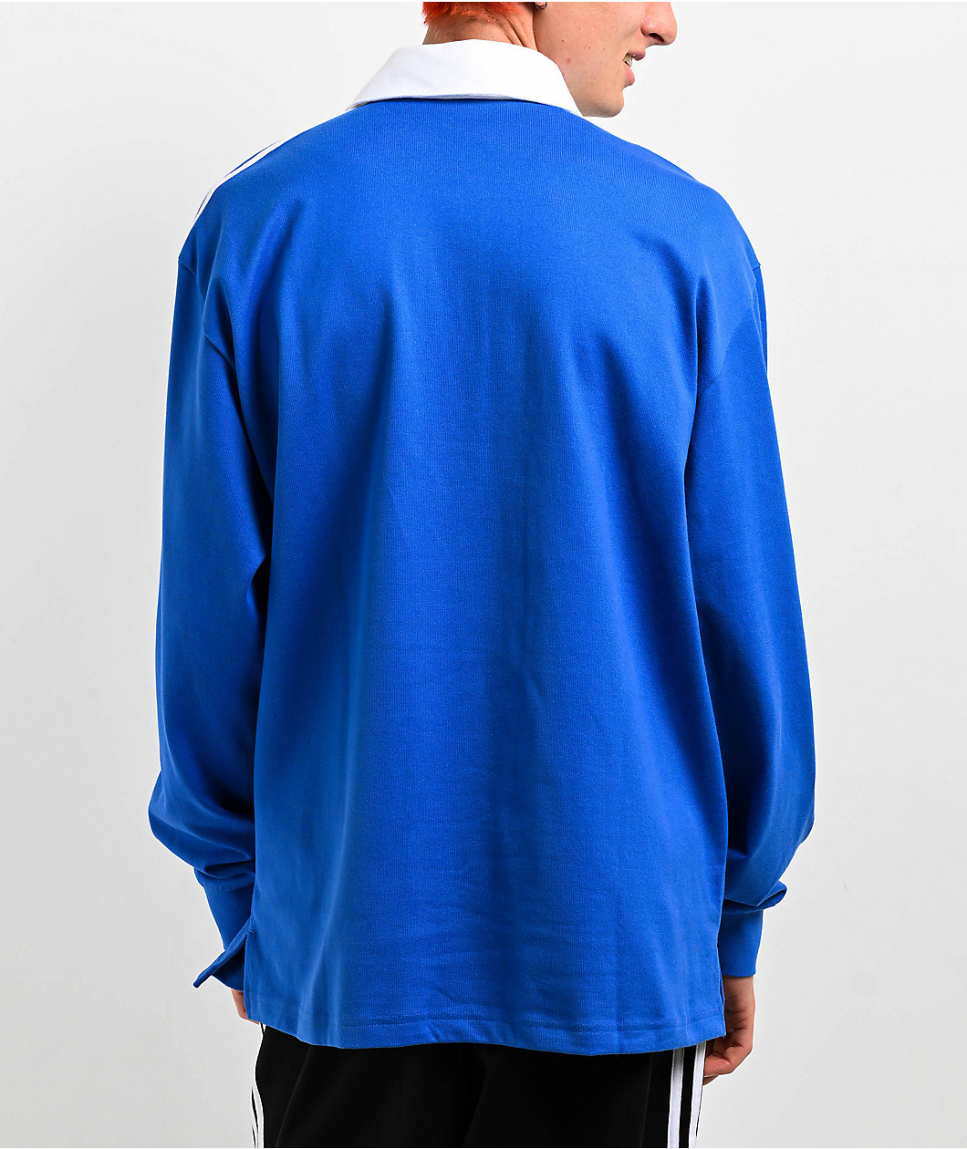 adidas Originals Adicolor Polo Blue Long Sleeve Rugby Shirt