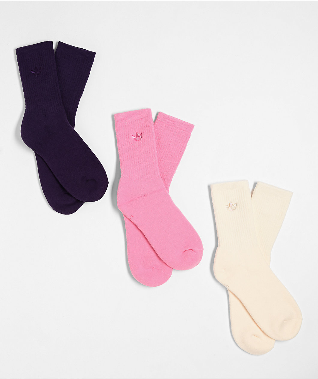 adidas Originals Comfort Pink, Beige & Purple 3 Pack Crew Socks