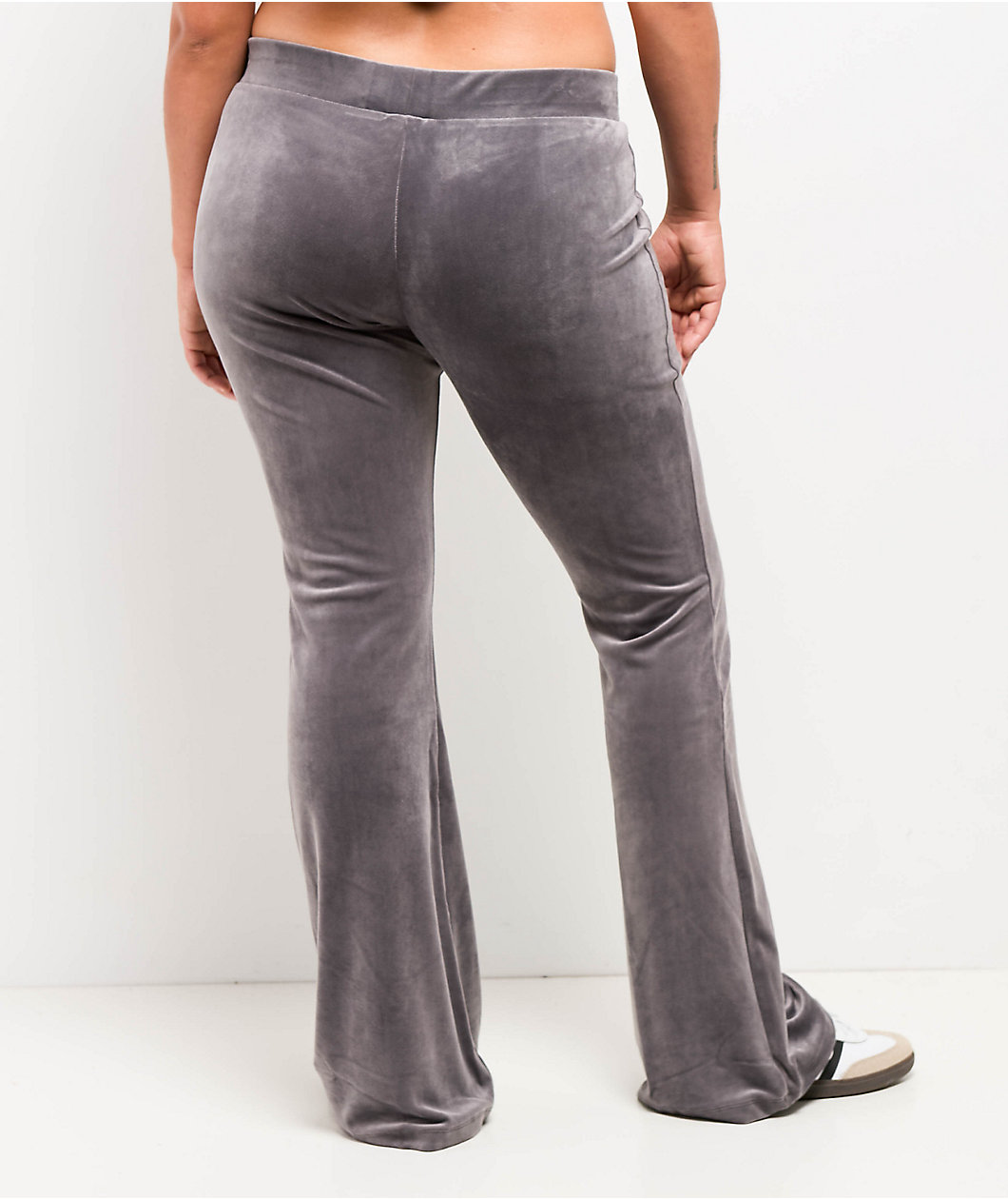 adidas Originals Essentials Grey Velour Flare Track Pants