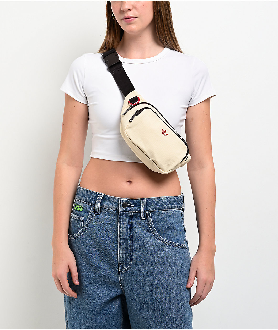 adidas Originals For All Warm Vanilla Yellow, Aurora Coffee Brown & Team Victory Red Fanny Pack